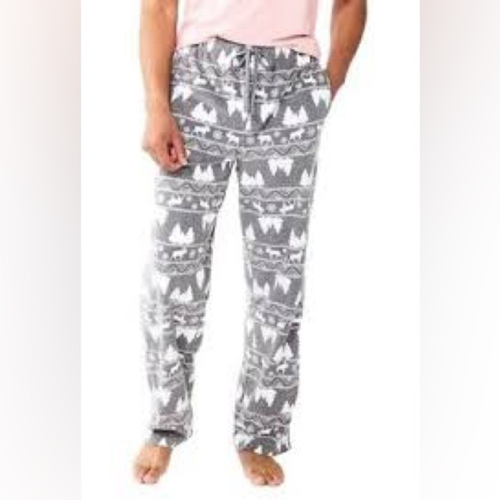 Men’s Gray and White Patterned Pajama Pants​